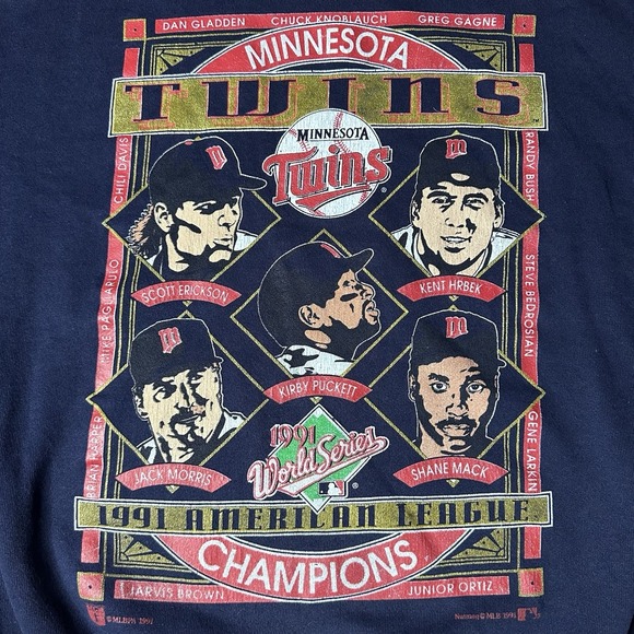 Vintage 1991 MLB Minnesota Twins ALCS Crewneck Sweatshirt Mens XL Nutmeg USA - Picture 5 of 8